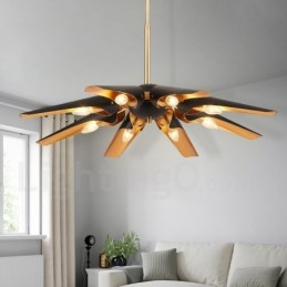 Designer Touch Decorative 8 Light Retro Rustic Luxury Aluminum alloy Pendant Lamp Chandelier with Aluminum alloy Shade
