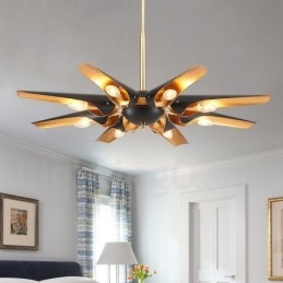 Designer Touch Decorative 8 Light Retro Rustic Luxury Aluminum alloy Pendant Lamp Chandelier with Aluminum alloy Shade