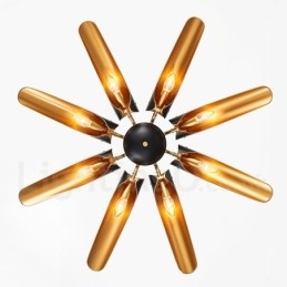 Designer Touch Decorative 8 Light Retro Rustic Luxury Aluminum alloy Pendant Lamp Chandelier with Aluminum alloy Shade