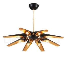 Designer Touch Decorative 8 Light Retro Rustic Luxury Aluminum alloy Pendant Lamp Chandelier with Aluminum alloy Shade