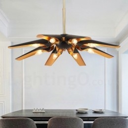 Designer Touch Decorative 8 Light Retro Rustic Luxury Aluminum alloy Pendant Lamp Chandelier with Aluminum alloy Shade