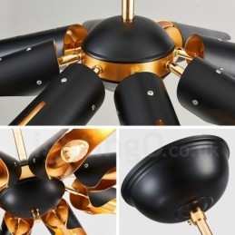 Designer Touch Decorative 8 Light Retro Rustic Luxury Aluminum alloy Pendant Lamp Chandelier with Aluminum alloy Shade