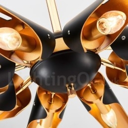 Designer Touch Decorative 8 Light Retro Rustic Luxury Aluminum alloy Pendant Lamp Chandelier with Aluminum alloy Shade