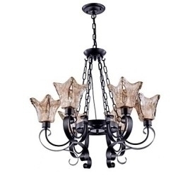 Designer Touch Decorative Chandelier 6 Lights Glass Traditional Classic Vintage