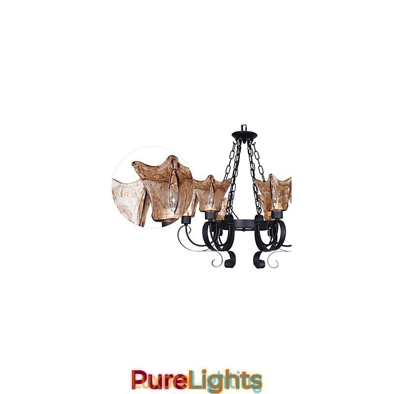 Designer Touch Decorative Chandelier 6 Lights Glass Traditional Classic Vintage