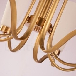 Designer Touch Decorative 8 Light Retro Rustic Luxury Brass Pendant Lamp Chandelier with Glass Shade