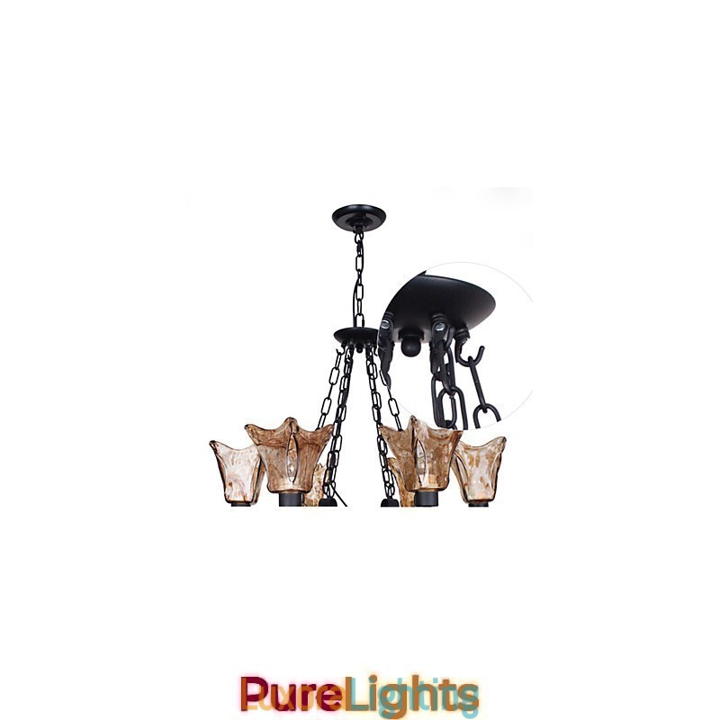 Designer Touch Decorative Chandelier 6 Lights Glass Traditional Classic Vintage