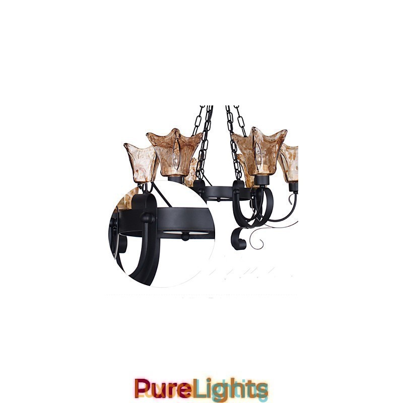 Designer Touch Decorative Chandelier 6 Lights Glass Traditional Classic Vintage
