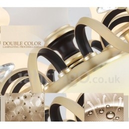 Designer Touch Decorative Retro Rustic Luxury Crystal Pendant Lamp Chandelier with Glass Shade