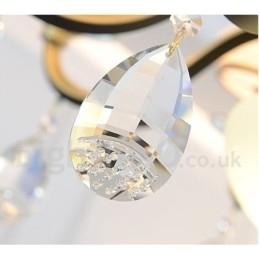 Designer Touch Decorative 12 Light Retro Rustic Luxury Crystal Pendant Lamp Chandelier with Glass Shade