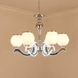 Designer Touch Decorative 6 Light Modern Contemporary Luxury Pendant Lamp Chandelier with Glass Shade