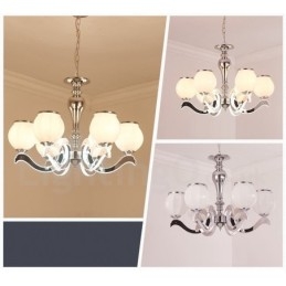 Designer Touch Decorative 6 Light Modern Contemporary Luxury Pendant Lamp Chandelier with Glass Shade