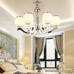 Designer Touch Decorative 6 Light Modern Contemporary Luxury Pendant Lamp Chandelier with Glass Shade