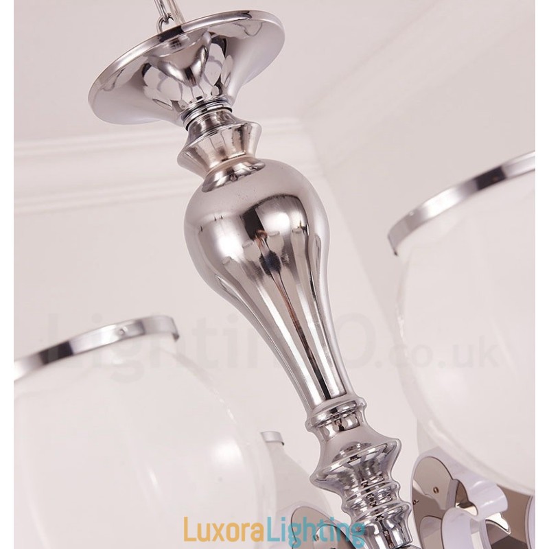 Designer Touch Decorative 6 Light Modern Contemporary Luxury Pendant Lamp Chandelier with Glass Shade