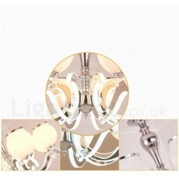 Designer Touch Decorative 6 Light Modern Contemporary Luxury Pendant Lamp Chandelier with Glass Shade