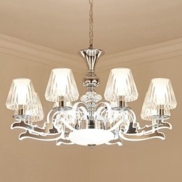 Designer Touch Decorative Retro Rustic Luxury Crystal Pendant Lamp Chandelier with Glass Shade