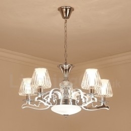 Designer Touch Decorative Retro Rustic Luxury Crystal Pendant Lamp Chandelier with Glass Shade