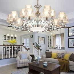 Designer Touch Decorative Retro Rustic Luxury Crystal Pendant Lamp Chandelier with Glass Shade