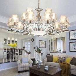 Designer Touch Decorative Retro Rustic Luxury Crystal Pendant Lamp Chandelier with Glass Shade