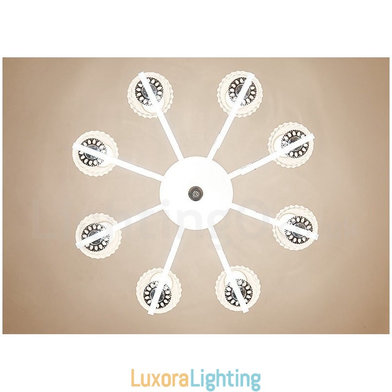 Designer Touch Decorative Retro Rustic Luxury Crystal Pendant Lamp Chandelier with Glass Shade