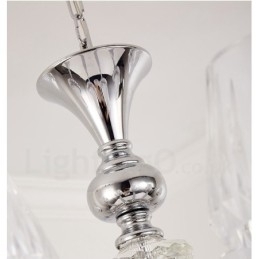 Designer Touch Decorative Retro Rustic Luxury Crystal Pendant Lamp Chandelier with Glass Shade