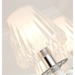 Designer Touch Decorative Retro Rustic Luxury Crystal Pendant Lamp Chandelier with Glass Shade