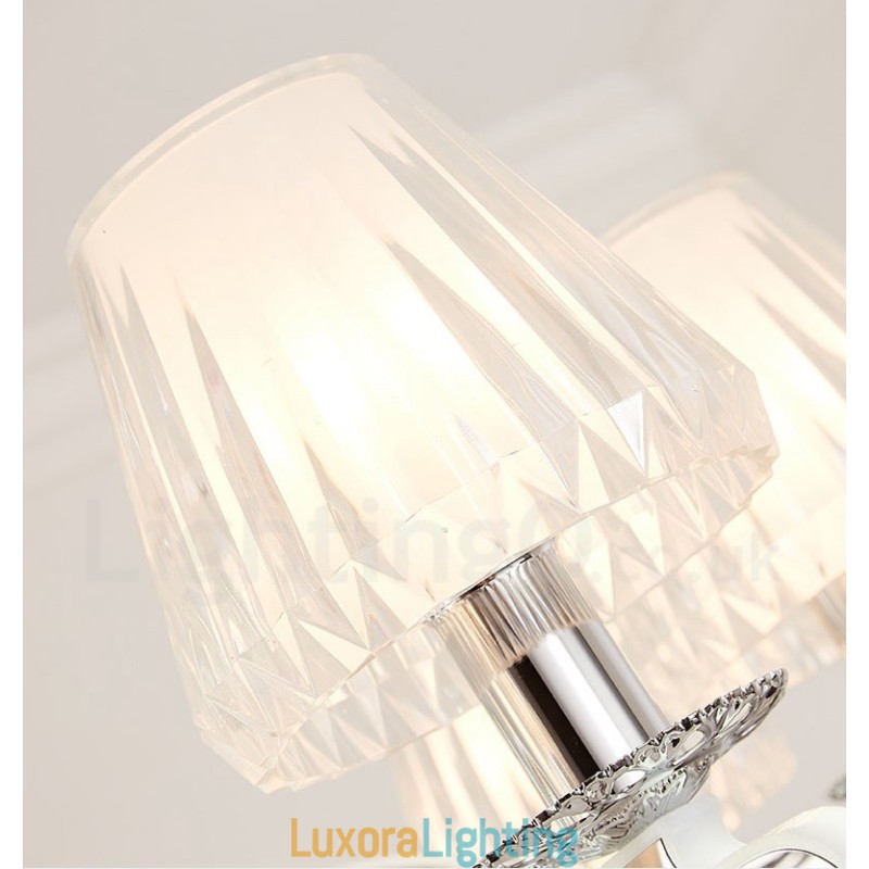 Designer Touch Decorative Retro Rustic Luxury Crystal Pendant Lamp Chandelier with Glass Shade