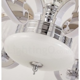 Designer Touch Decorative Retro Rustic Luxury Crystal Pendant Lamp Chandelier with Glass Shade