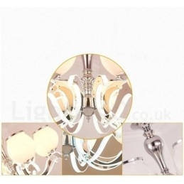 Designer Touch Decorative 8 Light Modern Contemporary Luxury Pendant Lamp Chandelier with Glass Shade