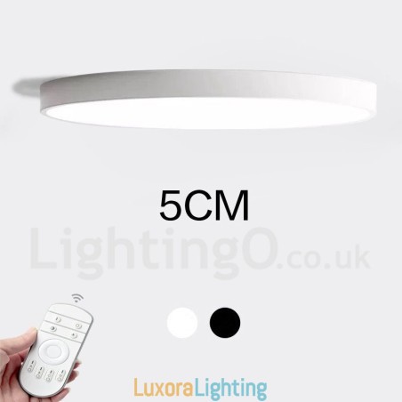 Designer Touch Decorative Ultra Thin Dimmable Modern Contemporary Nordic Style Flush Mount Ceiling Lights with Acrylic Shade with Remote Control Also Can Be Used As Wall Light