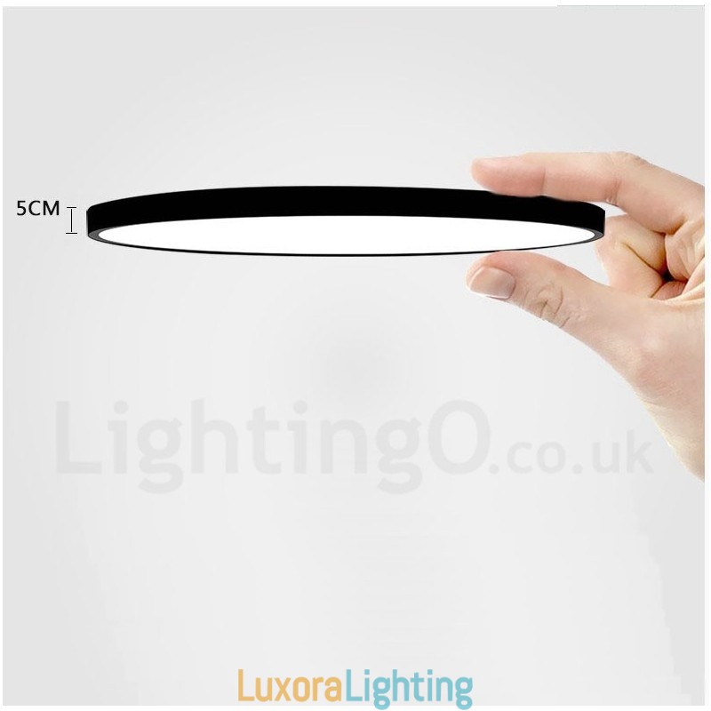 Designer Touch Decorative Ultra Thin Dimmable Modern Contemporary Nordic Style Flush Mount Ceiling Lights with Acrylic Shade with Remote Control Also Can Be Used As Wall Light