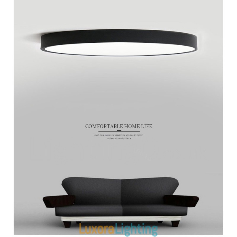 Designer Touch Decorative Ultra Thin Dimmable Modern Contemporary Nordic Style Flush Mount Ceiling Lights with Acrylic Shade with Remote Control Also Can Be Used As Wall Light