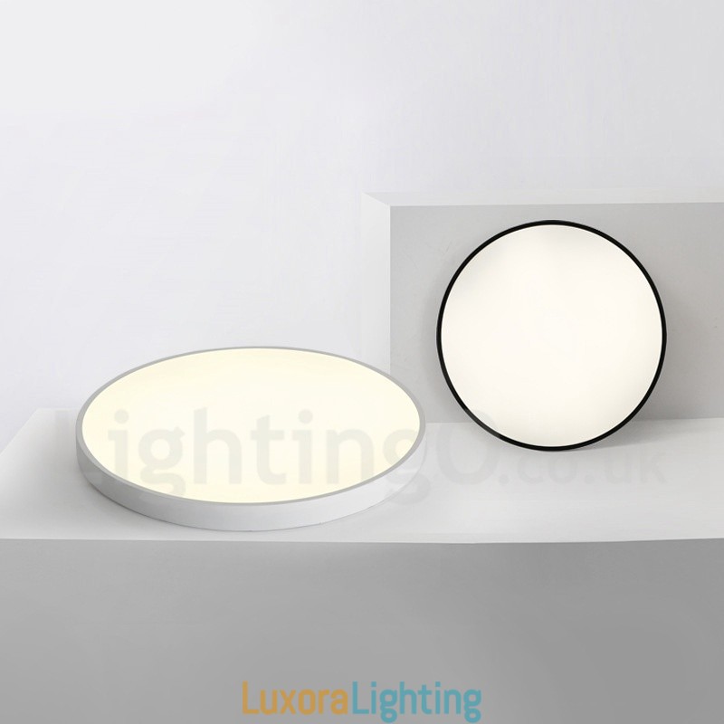 Designer Touch Decorative Ultra Thin Dimmable Modern Contemporary Nordic Style Flush Mount Ceiling Lights with Acrylic Shade with Remote Control Also Can Be Used As Wall Light