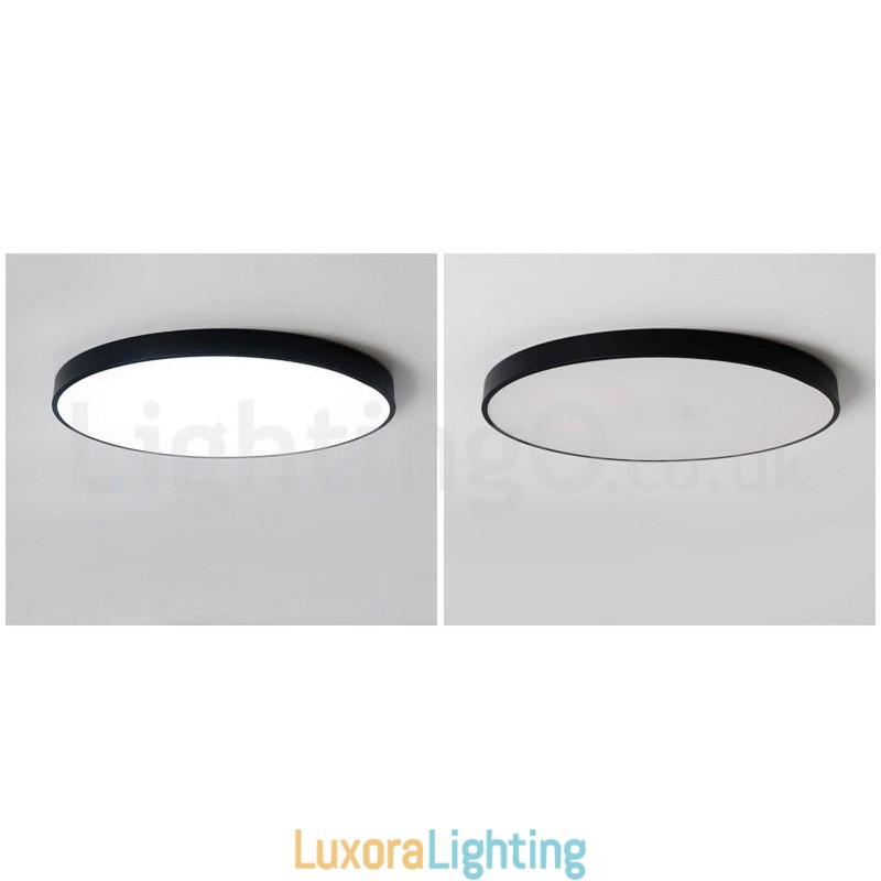 Designer Touch Decorative Ultra Thin Dimmable Modern Contemporary Nordic Style Flush Mount Ceiling Lights with Acrylic Shade with Remote Control Also Can Be Used As Wall Light