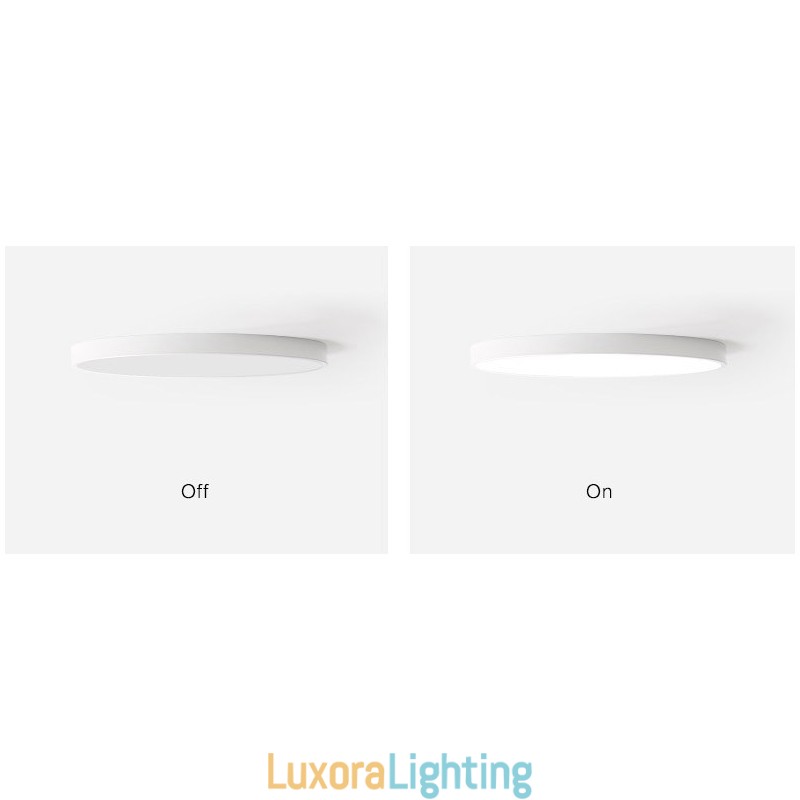 Designer Touch Decorative Ultra Thin Dimmable Modern Contemporary Nordic Style Flush Mount Ceiling Lights with Acrylic Shade with Remote Control Also Can Be Used As Wall Light