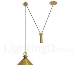 Designer Touch Decorative Pure Copper Modern Contemporary Nordic Style Rise and Fall Pendant Light Brass Ceiling Lamp
