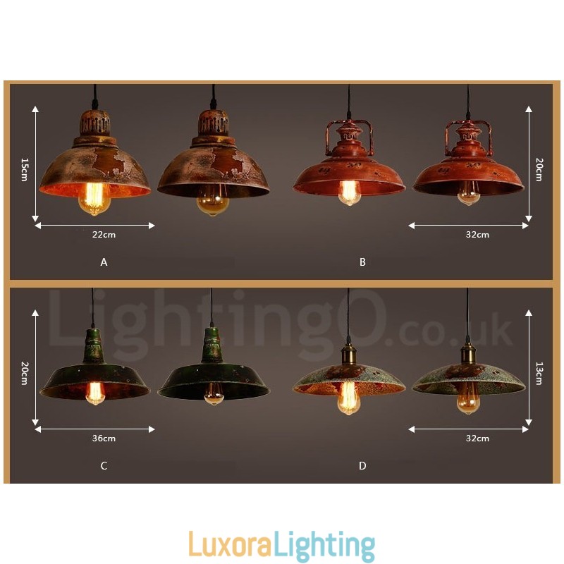 Designer Touch Decorative 1 Light Rustic Lodge Retro Vintage Pendant Light Loft
