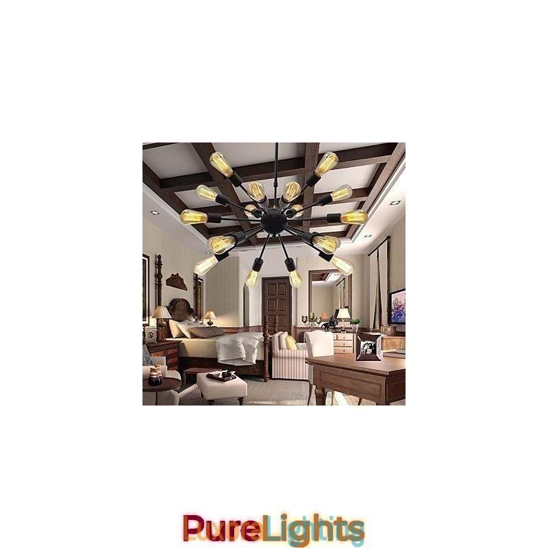 Designer Touch Decorative North American Style Minimalist Radial 18 Light Chandelier