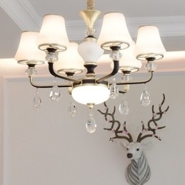 Designer Touch Decorative Modern Contemporary Retro Luxury Crystal Pendant Lamp Chandelier with Glass Shade