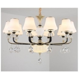 Designer Touch Decorative Modern Contemporary Retro Luxury Crystal Pendant Lamp Chandelier with Glass Shade