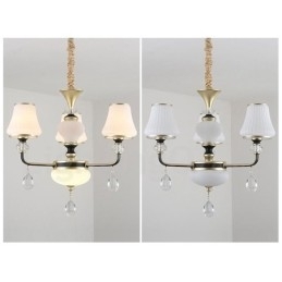 Designer Touch Decorative Modern Contemporary Retro Luxury Crystal Pendant Lamp Chandelier with Glass Shade