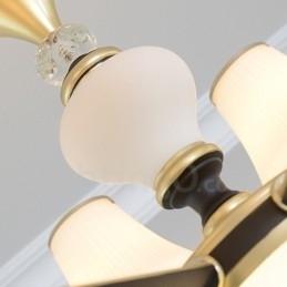 Designer Touch Decorative Modern Contemporary Retro Luxury Crystal Pendant Lamp Chandelier with Glass Shade