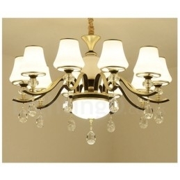 Designer Touch Decorative Modern Contemporary Retro Luxury Crystal Pendant Lamp Chandelier with Glass Shade