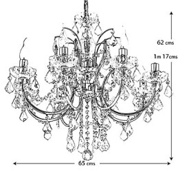 Designer Touch Decorative Elegant Crystal Chandelier with 8 Lights