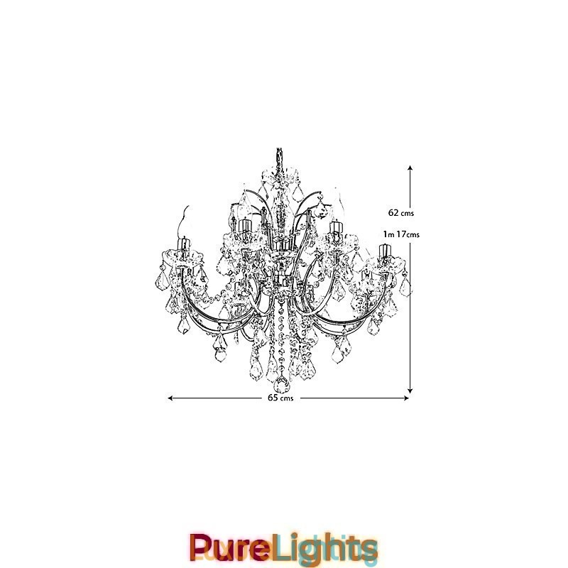 Designer Touch Decorative Elegant Crystal Chandelier with 8 Lights
