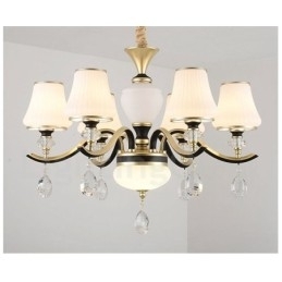 Designer Touch Decorative Modern Contemporary Retro Luxury Crystal Pendant Lamp Chandelier with Glass Shade