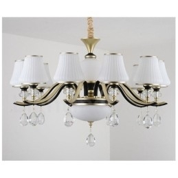 Designer Touch Decorative Modern Contemporary Retro Luxury Crystal Pendant Lamp Chandelier with Glass Shade