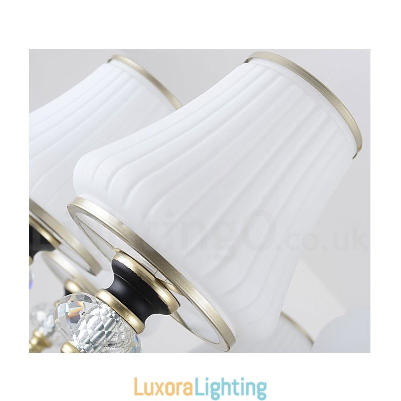 Designer Touch Decorative Modern Contemporary Retro Luxury Crystal Pendant Lamp Chandelier with Glass Shade