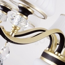 Designer Touch Decorative Modern Contemporary Retro Luxury Crystal Pendant Lamp Chandelier with Glass Shade