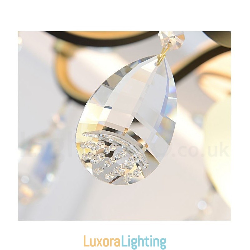 Designer Touch Decorative Modern Contemporary Retro Luxury Crystal Pendant Lamp Chandelier with Glass Shade